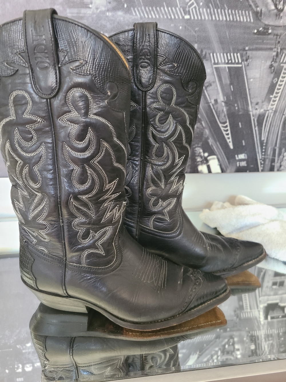 Bespoke Black Leather Heeled Western Boots